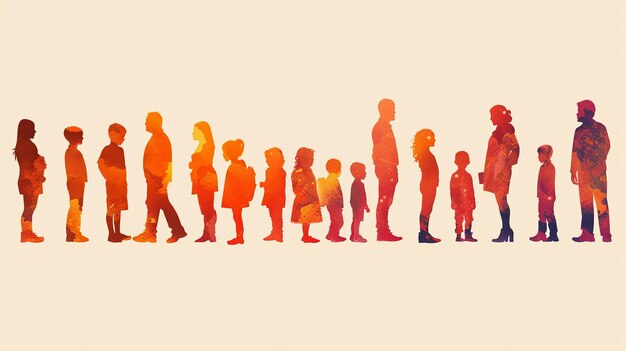 Personas de diferentes edades representando cambios visuales